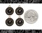 Black Enamel Clock or Watch Charms - Set of Four - XXX - ZG-C40